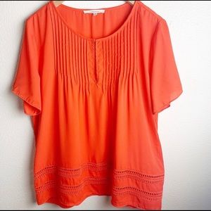👚2/$20 41 Hawthorne Rafaella ladderstitch blouse